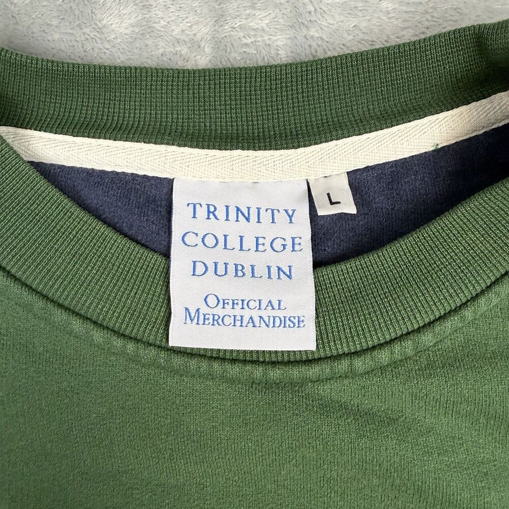 Vintage Trinity College Dublin Crewneck Sweatshirt Green Ireland University L View 4